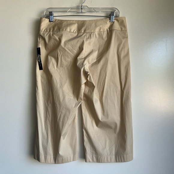 NWT Tahari Sterling Crop Capri Pants Beige Flax Size 4 - Picture 3 of 11